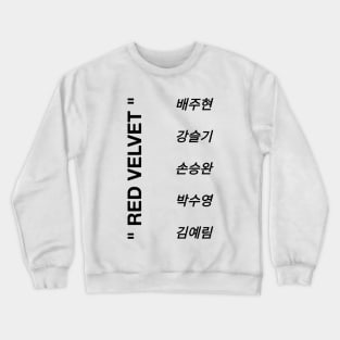 Red Velvet List of Name Member Hangul Crewneck Sweatshirt